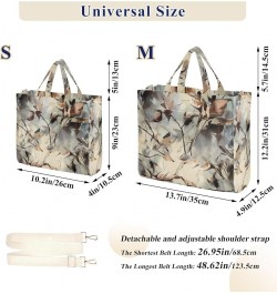 Floral Branch Leaves Green Shoulder Handbag Women Beach Tote Bag Tote Bags Aesthetic Laptop Big Purse Bag Leaf Floral Brown B...