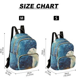 Medium Fashion Backpack for Women Painting Polar Bear Print Ladies Travel Daypack Aesthetic Shoulder Bag 11.4×6.1×14.1 IN $19...