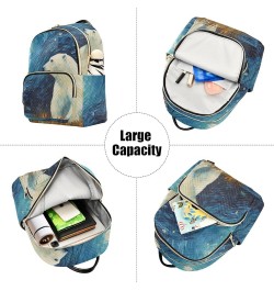 Medium Fashion Backpack for Women Painting Polar Bear Print Ladies Travel Daypack Aesthetic Shoulder Bag 11.4×6.1×14.1 IN $19...