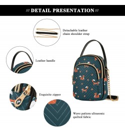 Cell Phone Purse Happy Fox Flower Cute Crossbody Handbag Durable Shoulder Bag Sturdy Travel Pouch Compact Chic Bag for Women ...