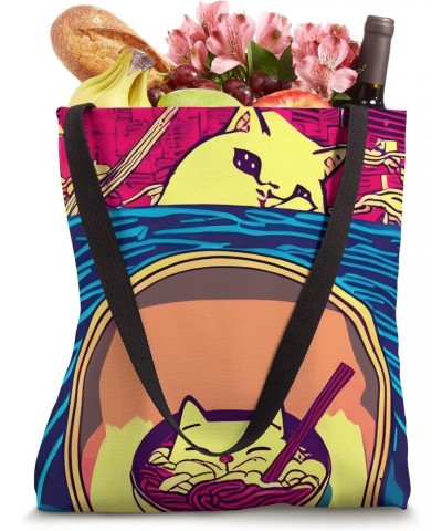 kawaii funny peeping Cat Japanese great wave anime Tote Bag $9.89 Totes