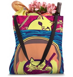 kawaii funny peeping Cat Japanese great wave anime Tote Bag $9.89 Totes