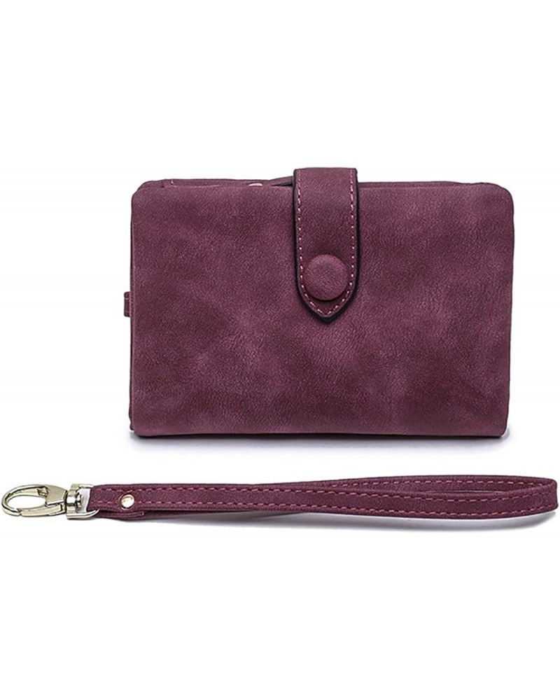 Wallets for Women Large Capacity Short Purse Credit Card Holder Travel Purse Wristlet (Purple) Purple $10.99 Wristlets