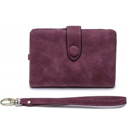 Wallets for Women Large Capacity Short Purse Credit Card Holder Travel Purse Wristlet (Purple) Purple $10.99 Wristlets