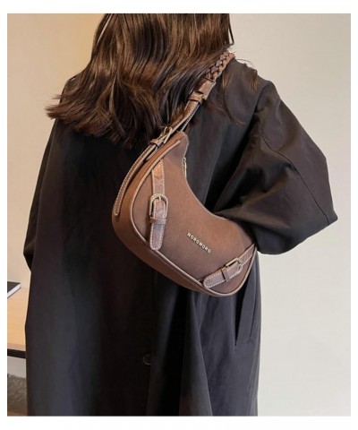 Crescent Tote Bag for Women Trendy Shoulder Bag Matte PU Leather Hobo Handbag Y7k Purse Dumpling Bag Coffee $28.76 Totes