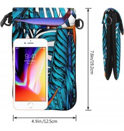 Tropical Leaves Palm Tree Pattern Small Flip Crossbody Bag Cell Phone Pouch for Women Wallet Bag Coin Purse $20.39 Crossbody ...