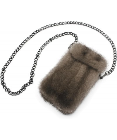 Opulent Danish Mink Fur Elegance Handbag with Genuine Sheepskin Lining - Ethical Luxury, Spacious Sophistication Gray $22.55 ...