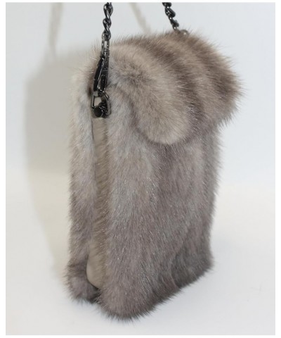 Opulent Danish Mink Fur Elegance Handbag with Genuine Sheepskin Lining - Ethical Luxury, Spacious Sophistication Gray $22.55 ...