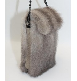 Opulent Danish Mink Fur Elegance Handbag with Genuine Sheepskin Lining - Ethical Luxury, Spacious Sophistication Gray $22.55 ...