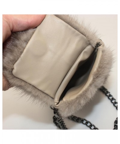 Opulent Danish Mink Fur Elegance Handbag with Genuine Sheepskin Lining - Ethical Luxury, Spacious Sophistication Gray $22.55 ...