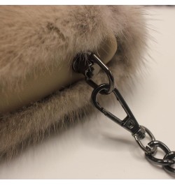 Opulent Danish Mink Fur Elegance Handbag with Genuine Sheepskin Lining - Ethical Luxury, Spacious Sophistication Gray $22.55 ...