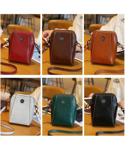 Retro All-Match Vertical Cellphone Bag, Women's Crossbody Leather Shoulder Bags, Leather Small Crossbody Bags for Women B Col...