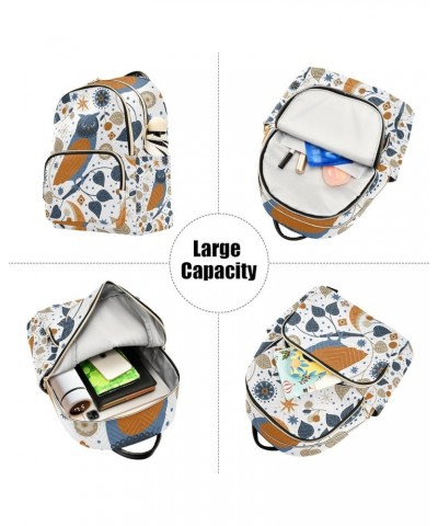 Small Backpack for Women Travel Bag Scandinavian Owl Daypack Purse Fashion Shoulder Bag Rucksack Medium A424 $14.29 Backpacks