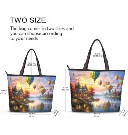 Women Tote Bags Hot Air Balloon Trees Landscape Top Handle Satchel Handbags Shoulder Bag for Shopping 20847988 Landscape $11....