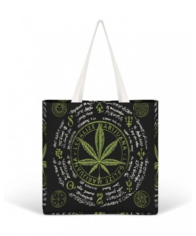 Cool Vintage Weed Marijuana Smoke CanvasTote Bag for Women Girl Canvas Shoulder Handbags Cute Large Purse $13.51 Totes