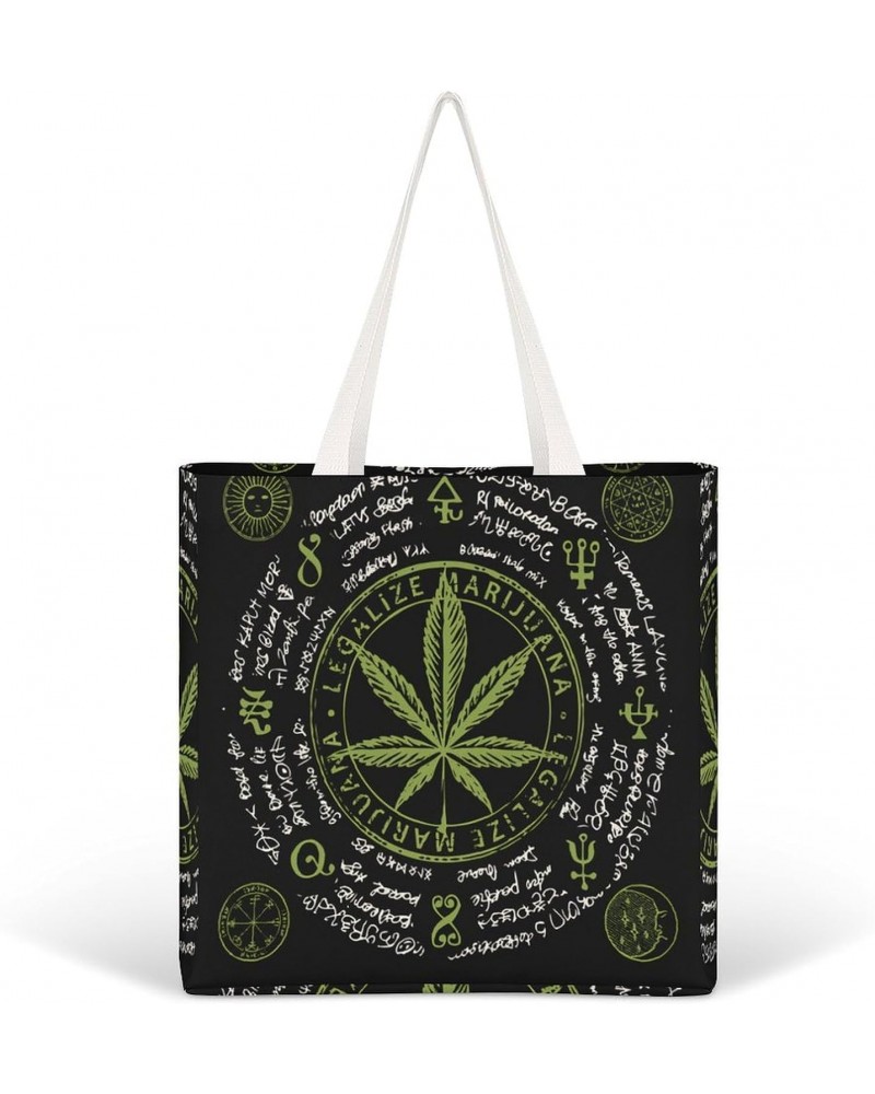 Cool Vintage Weed Marijuana Smoke CanvasTote Bag for Women Girl Canvas Shoulder Handbags Cute Large Purse $13.51 Totes