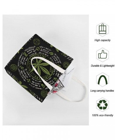 Cool Vintage Weed Marijuana Smoke CanvasTote Bag for Women Girl Canvas Shoulder Handbags Cute Large Purse $13.51 Totes