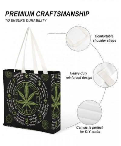 Cool Vintage Weed Marijuana Smoke CanvasTote Bag for Women Girl Canvas Shoulder Handbags Cute Large Purse $13.51 Totes