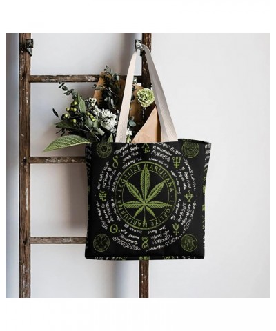 Cool Vintage Weed Marijuana Smoke CanvasTote Bag for Women Girl Canvas Shoulder Handbags Cute Large Purse $13.51 Totes