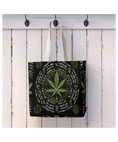 Cool Vintage Weed Marijuana Smoke CanvasTote Bag for Women Girl Canvas Shoulder Handbags Cute Large Purse $13.51 Totes