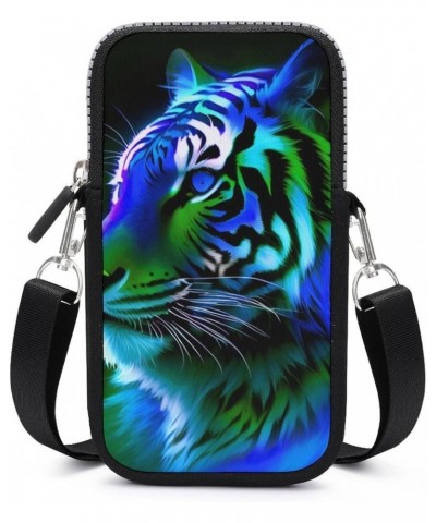 Passport, Credit Card Casual Phone Wallet - Anti-Theft Water Resistant Multifunctional Totebag Wolf Colorful Fire Splashes Ar...