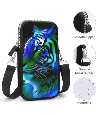 Passport, Credit Card Casual Phone Wallet - Anti-Theft Water Resistant Multifunctional Totebag Wolf Colorful Fire Splashes Ar...