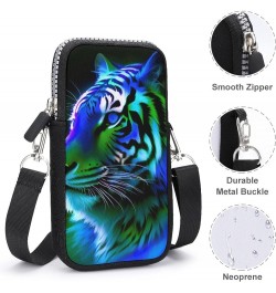 Passport, Credit Card Casual Phone Wallet - Anti-Theft Water Resistant Multifunctional Totebag Wolf Colorful Fire Splashes Ar...