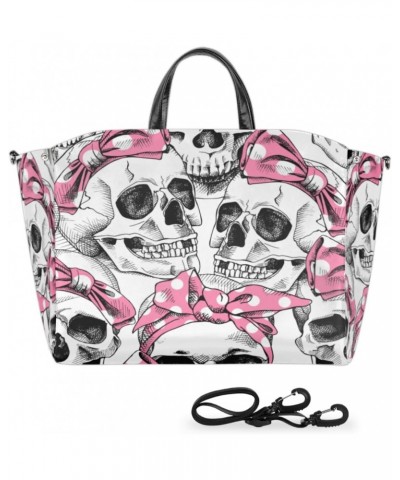 Skull Cute Pink Large Tote Bag Women Should Bag Extra Large Tote Bags Waterproof Big Crossbody Tote Bag with inner Pockets fo...