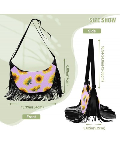 Women Fringe Tassel Cross Body Bag Leisure Shoulder Bag Color275 $10.80 Crossbody Bags