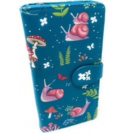 Snail and Mushroom Forest Large Insect Wallet for Women and Teen Girls Vegan Faux Leather Teal 7 $22.50 Wallets