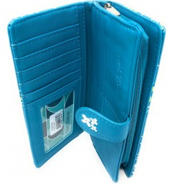 Snail and Mushroom Forest Large Insect Wallet for Women and Teen Girls Vegan Faux Leather Teal 7 $22.50 Wallets