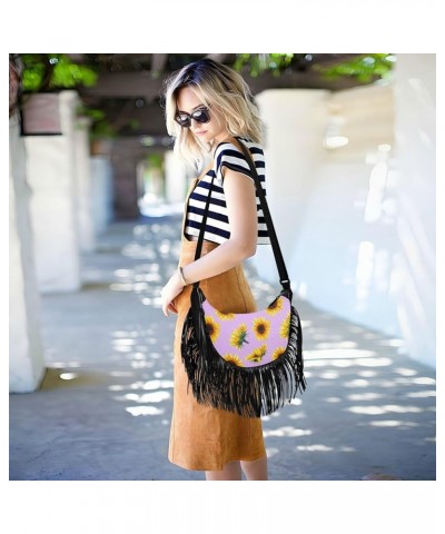 Women Fringe Tassel Cross Body Bag Leisure Shoulder Bag Color275 $10.80 Crossbody Bags