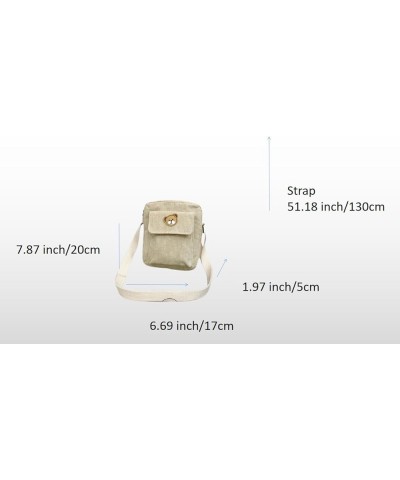 Cute Kawaii Corduroy Bear Off Shoulder Aesthetic Crossbody Bag for Women Girls White $12.53 Shoulder Bags