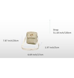 Cute Kawaii Corduroy Bear Off Shoulder Aesthetic Crossbody Bag for Women Girls White $12.53 Shoulder Bags