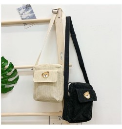 Cute Kawaii Corduroy Bear Off Shoulder Aesthetic Crossbody Bag for Women Girls White $12.53 Shoulder Bags