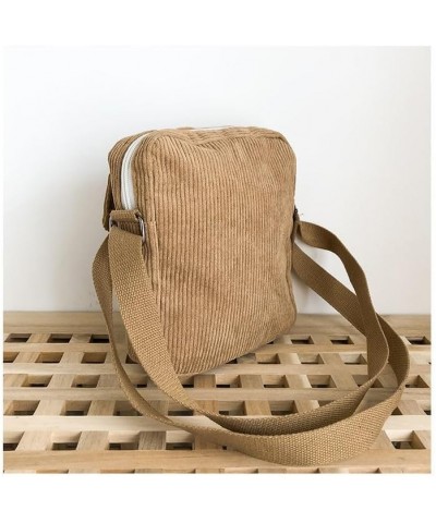 Cute Kawaii Corduroy Bear Off Shoulder Aesthetic Crossbody Bag for Women Girls White $12.53 Shoulder Bags