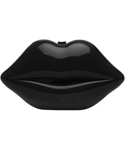 Acrylic Clutch Purse for Wedding Lip Shaped Evening Handbag Fun Evening Bag Crossbody Shoulder Bag with Metal Chain Black $17...