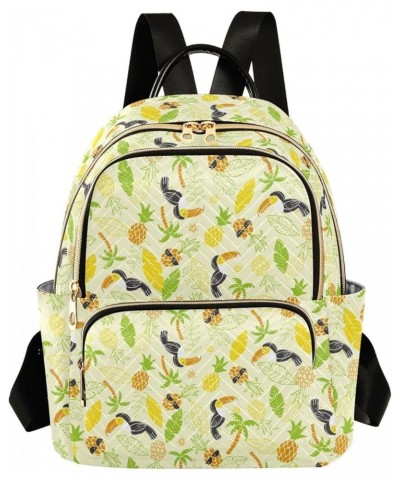 Parrot Pineapple Tropical Palm Women Backpack Purse Shoulder Bag Color Medium $14.19 Backpacks