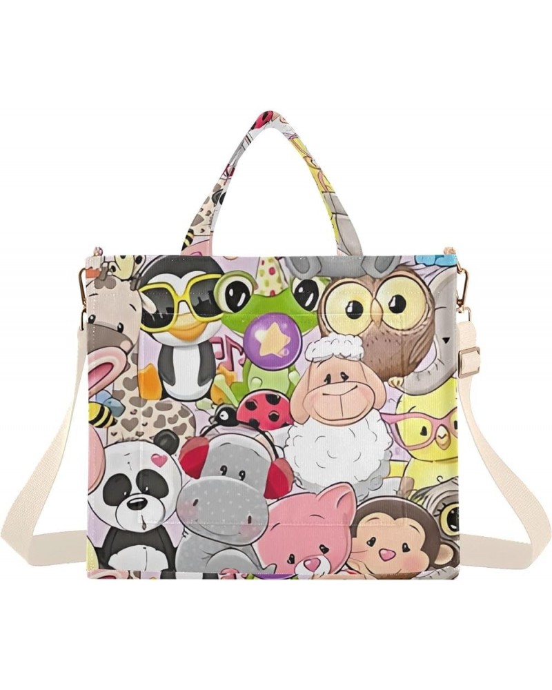 Womens Totes Purse Cute Bee Crossbody Handbag Pattern Book Bag Laptop Big Satchel Cute Cartoon Animals $11.21 Others