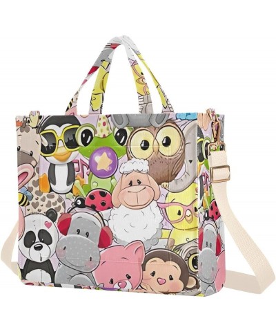 Womens Totes Purse Cute Bee Crossbody Handbag Pattern Book Bag Laptop Big Satchel Cute Cartoon Animals $11.21 Others