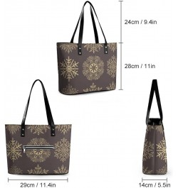 Womens Handbag Snowflakes Leather Tote Bag Top Handle Satchel Bags For Lady $17.15 Totes