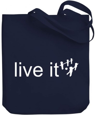 LIVE it Foosball Silhouette Canvas Tote Bag 10.5" x 16" x 4 $22.39 Totes