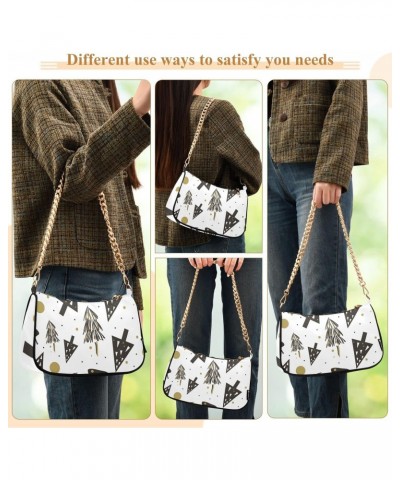 Shoulder Bag Handbags Womens Tote Satchel Bags Merry Christmas Firs Chain Bag for Women $12.00 Satchels