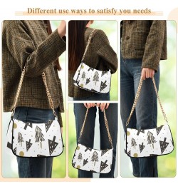 Shoulder Bag Handbags Womens Tote Satchel Bags Merry Christmas Firs Chain Bag for Women $12.00 Satchels