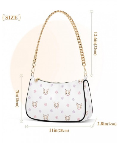 Shoulder Bag for Women, Chihuahua Dog Face Tote Bag Small Purses Cute Mini Zipper Handbag with Chain Strap $13.80 Shoulder Bags