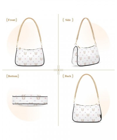 Shoulder Bag for Women, Chihuahua Dog Face Tote Bag Small Purses Cute Mini Zipper Handbag with Chain Strap $13.80 Shoulder Bags