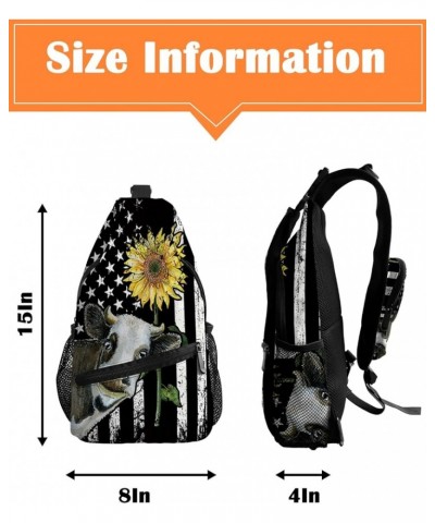 Sling Backpack, Halloween Black Crow Wall Lamp White Waterproof Lightweight Small Sling Bag, Travel Chest Bag Crossbody Shoul...