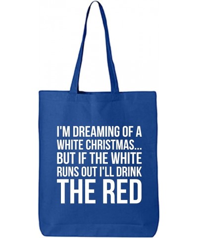 I'm Dreaming Of A White Christmas Cotton Canvas Tote Bag Royal $10.08 Totes