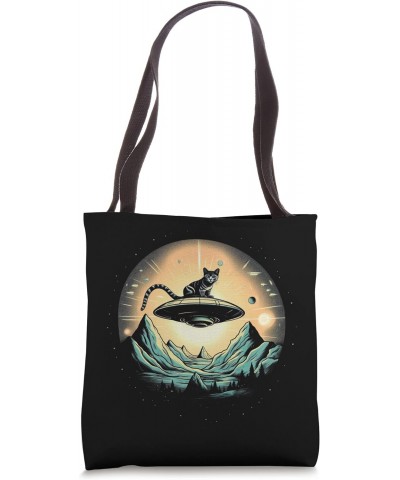 Alien UFO Funny Black Cat Tote Bag $17.10 Totes