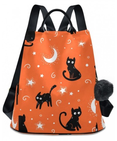 Black Cat Moon Women Backpack, Fashion Anti Theft Casual Daypack Shoulder Bag Purse for Travel Work 15 inches $18.04 Backpacks